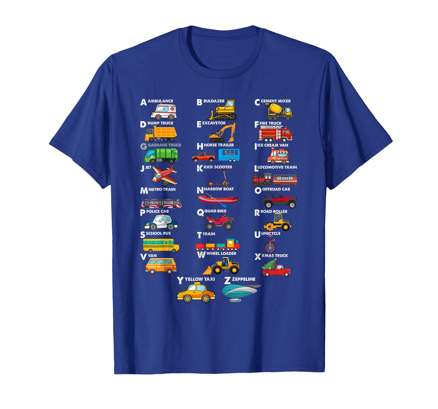 Truck Construction Vehicles ABC Boys Men Women Toddler T-Shirt