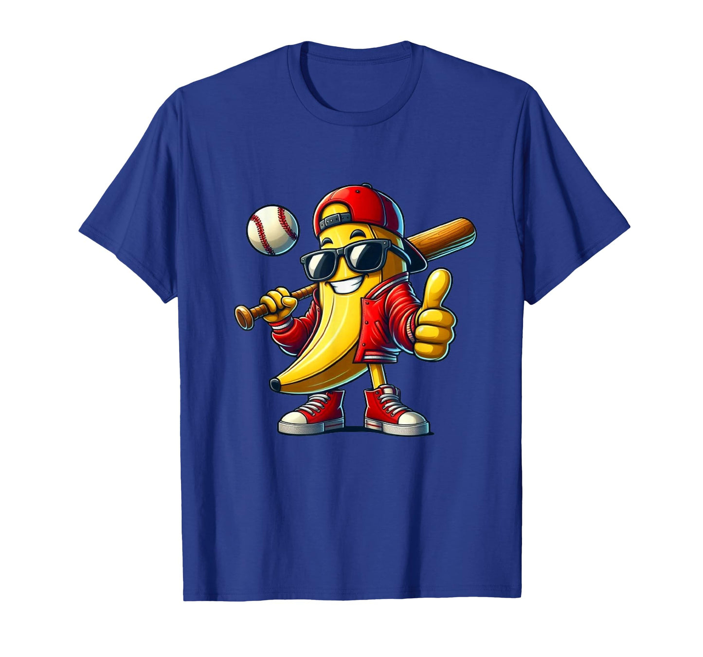 Banana Playing Baseball Fruit Lover Baseball Player T-Shirt