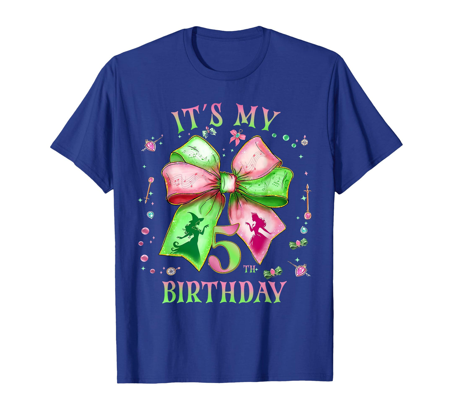 It's My 5th Birthday Girl Witch Pink And Green 5 Year Old T-Shirt