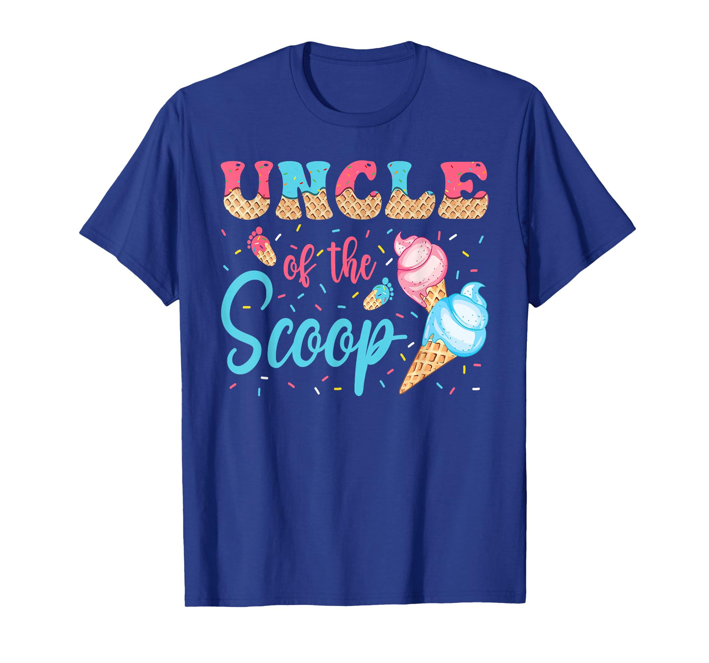Uncle Of The Scoop Ice Cream Gender Reveal Baby Shower T-Shirt