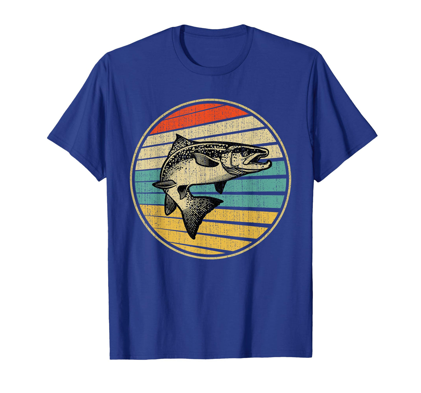 Salmon Fishing Fish Vintage Retro 70s 80s Fisherman Funny T-Shirt