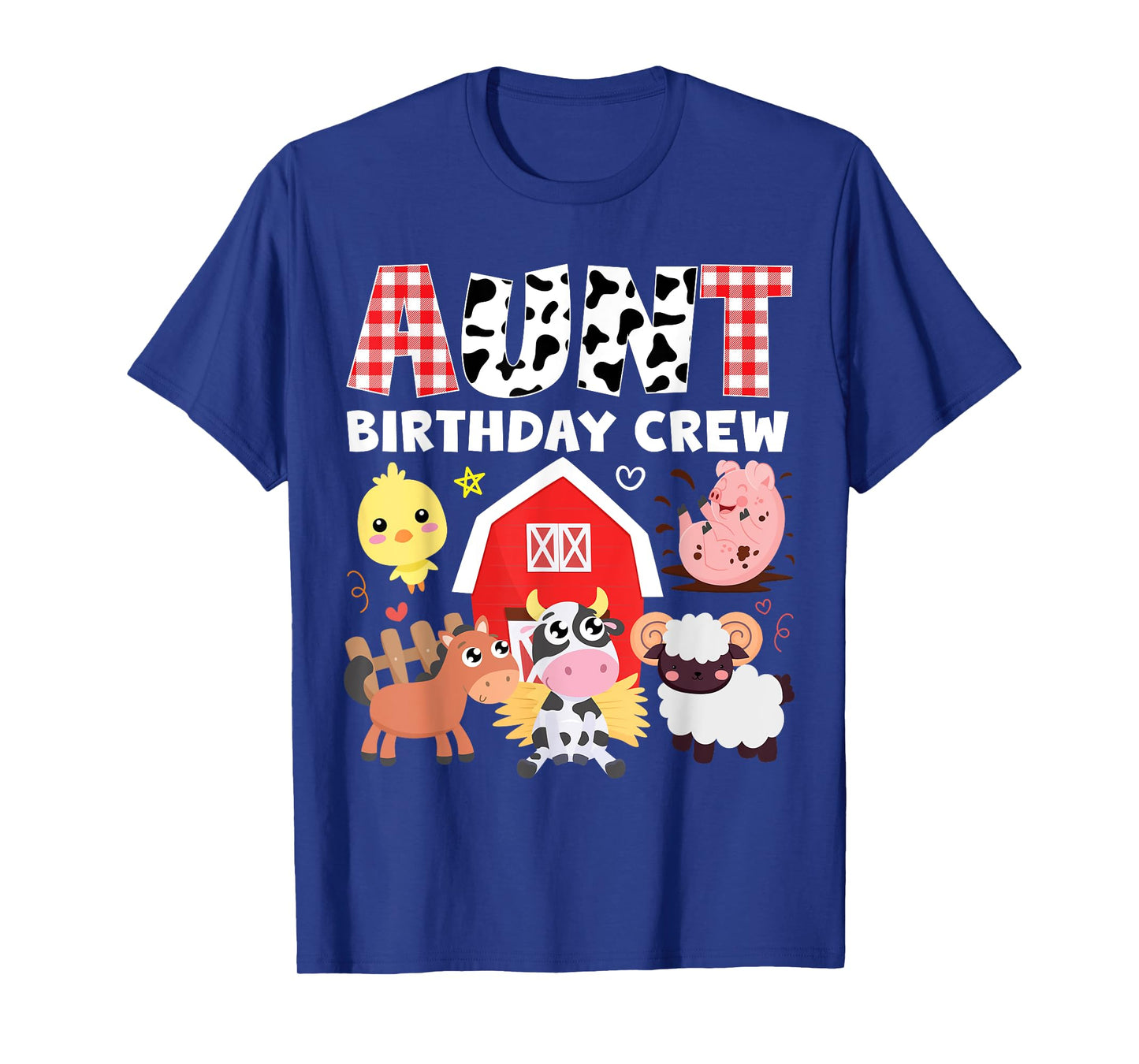 Cow Aunt Birthday Crew Farm Theme Animals Birthday Party Kid T-Shirt