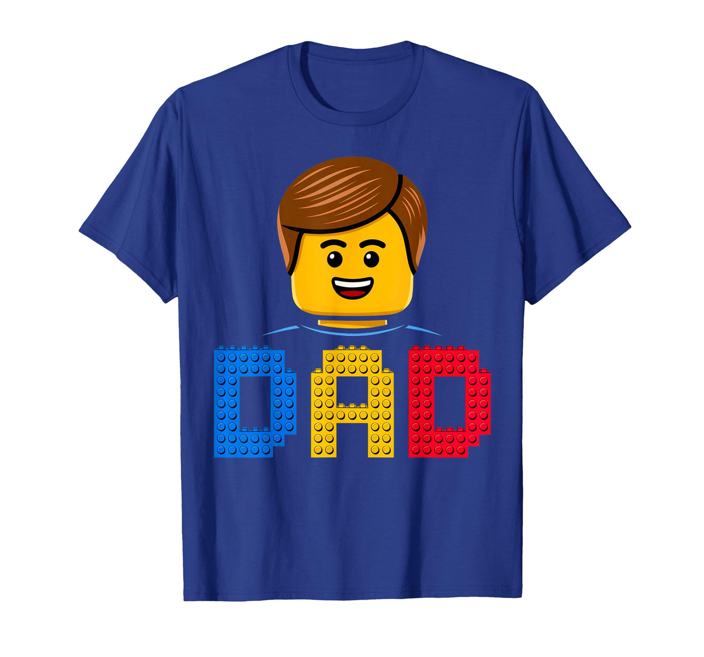Family Dad Master Builder Building Bricks Blocks Fathers Day T-Shirt