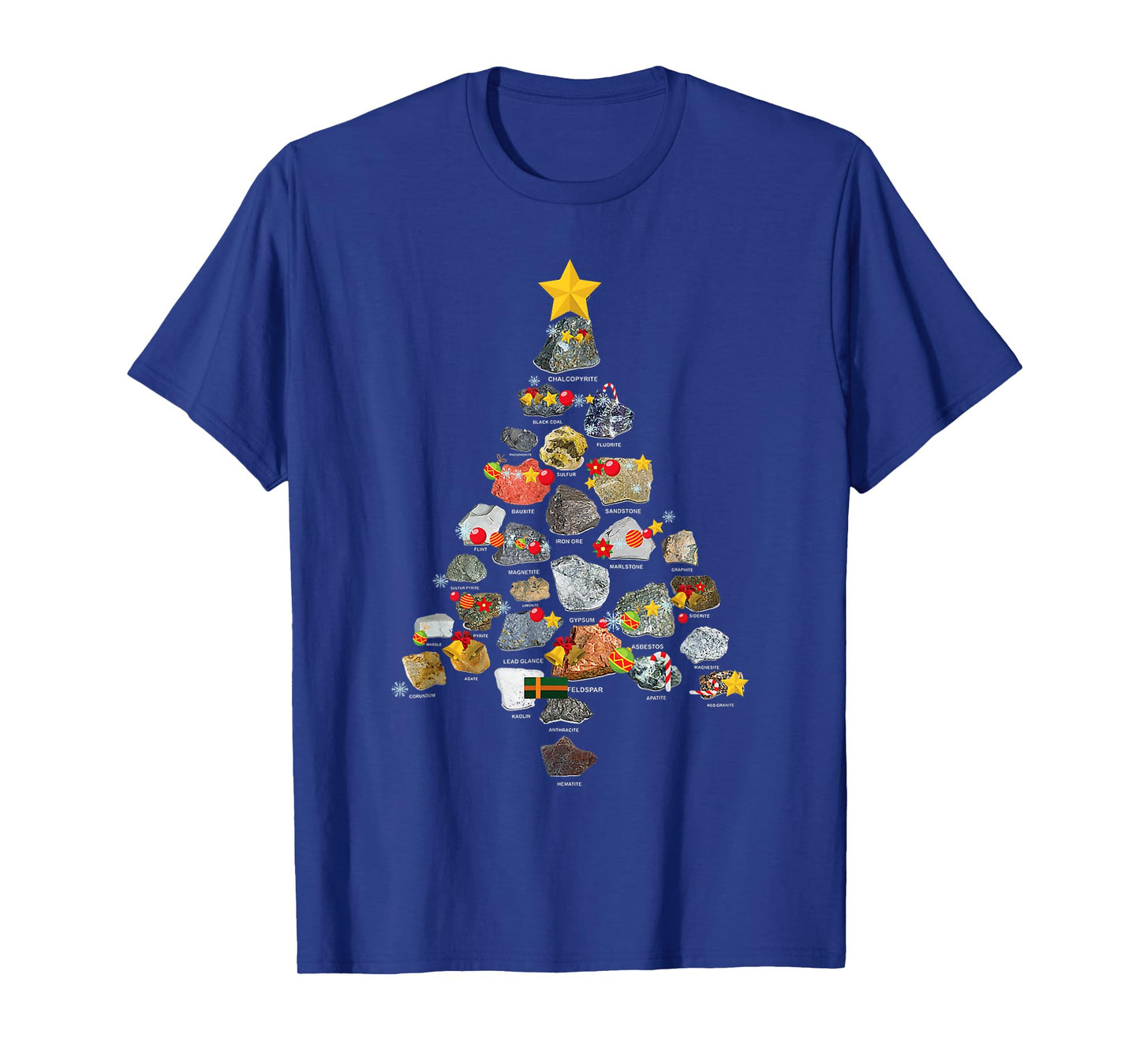 Ores Minerals Gems Rocks collecting Christmas Tree Geology T-Shirt