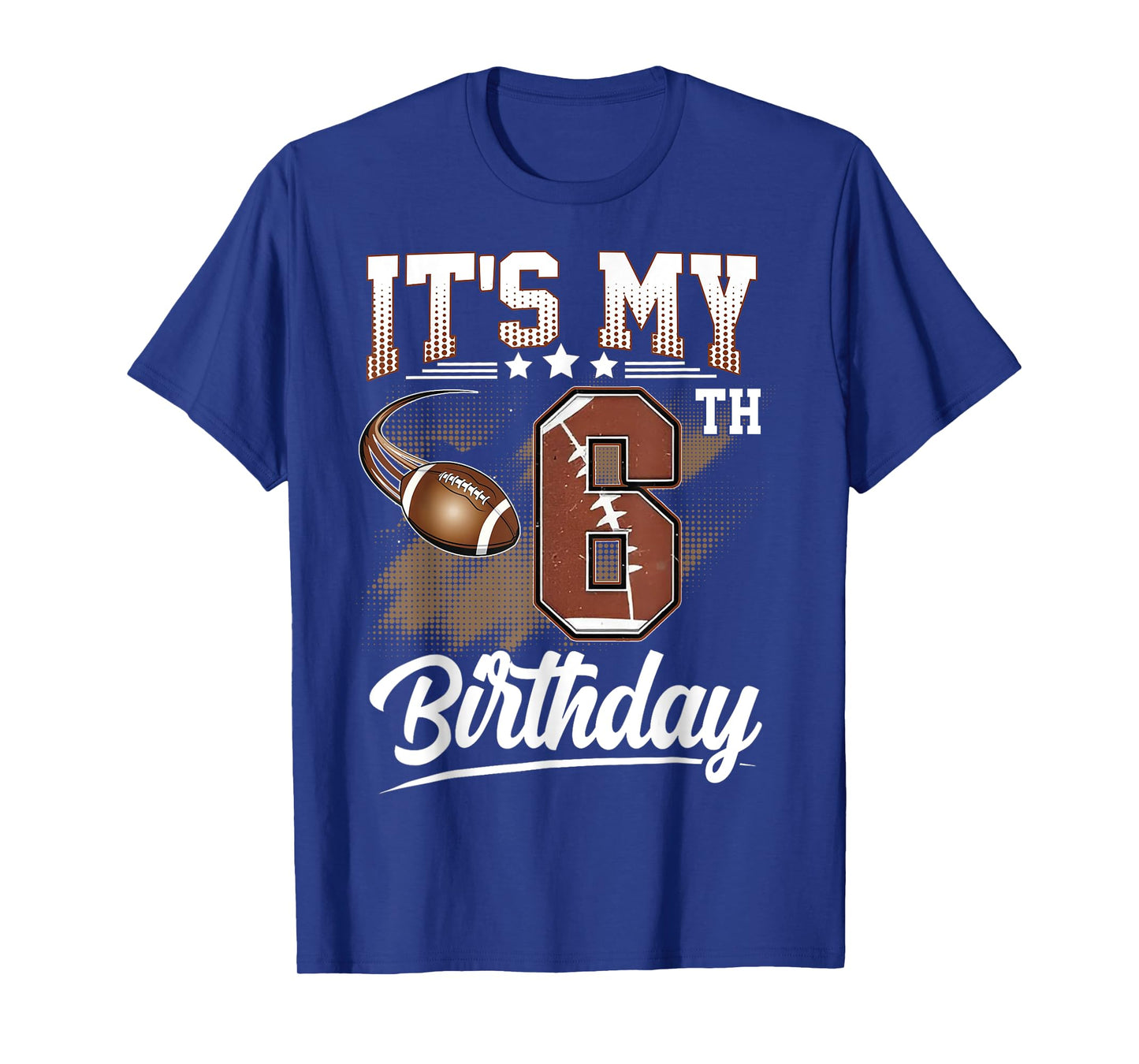 Kids 6 Year Old It's My 6th Birthday Football Themed Party T-Shirt