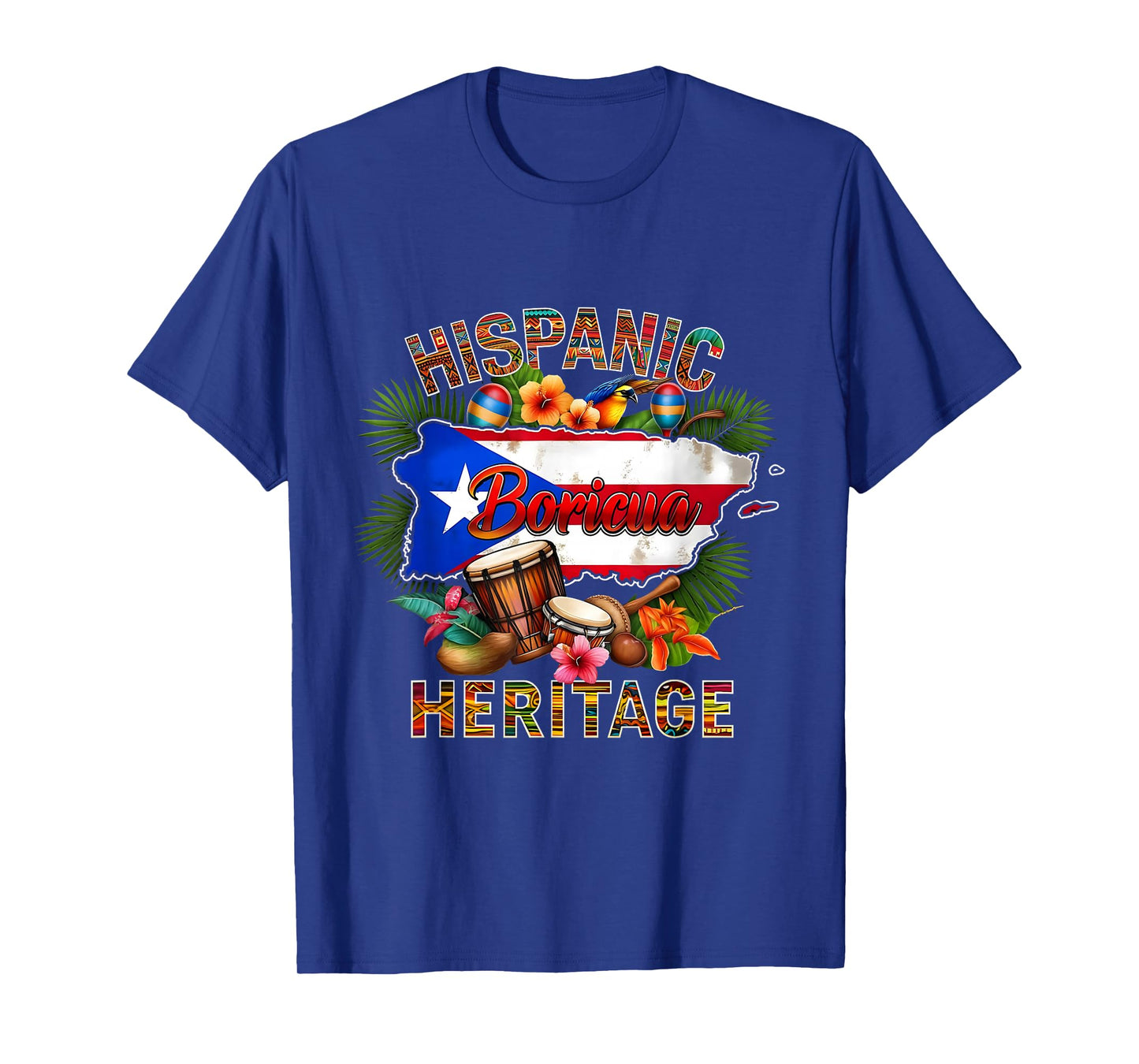 Heritage Puerto Rico Hispanic Boricua Flag Month Tree Roots T-Shirt