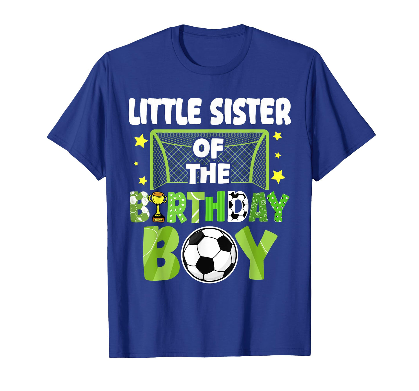 Soccer Little Sister Birthday Boy Party Family Matching T-Shirt