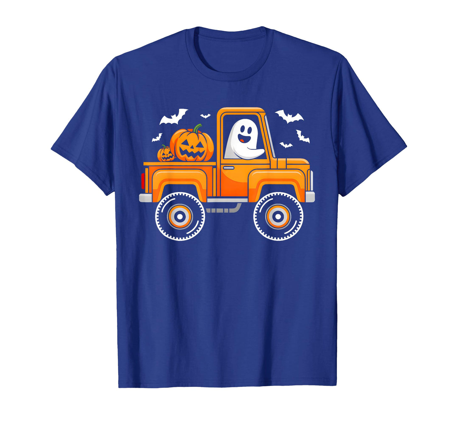 Cute Ghost Monster Truck Pumpkin Halloween Toddler Boys Kids T-Shirt