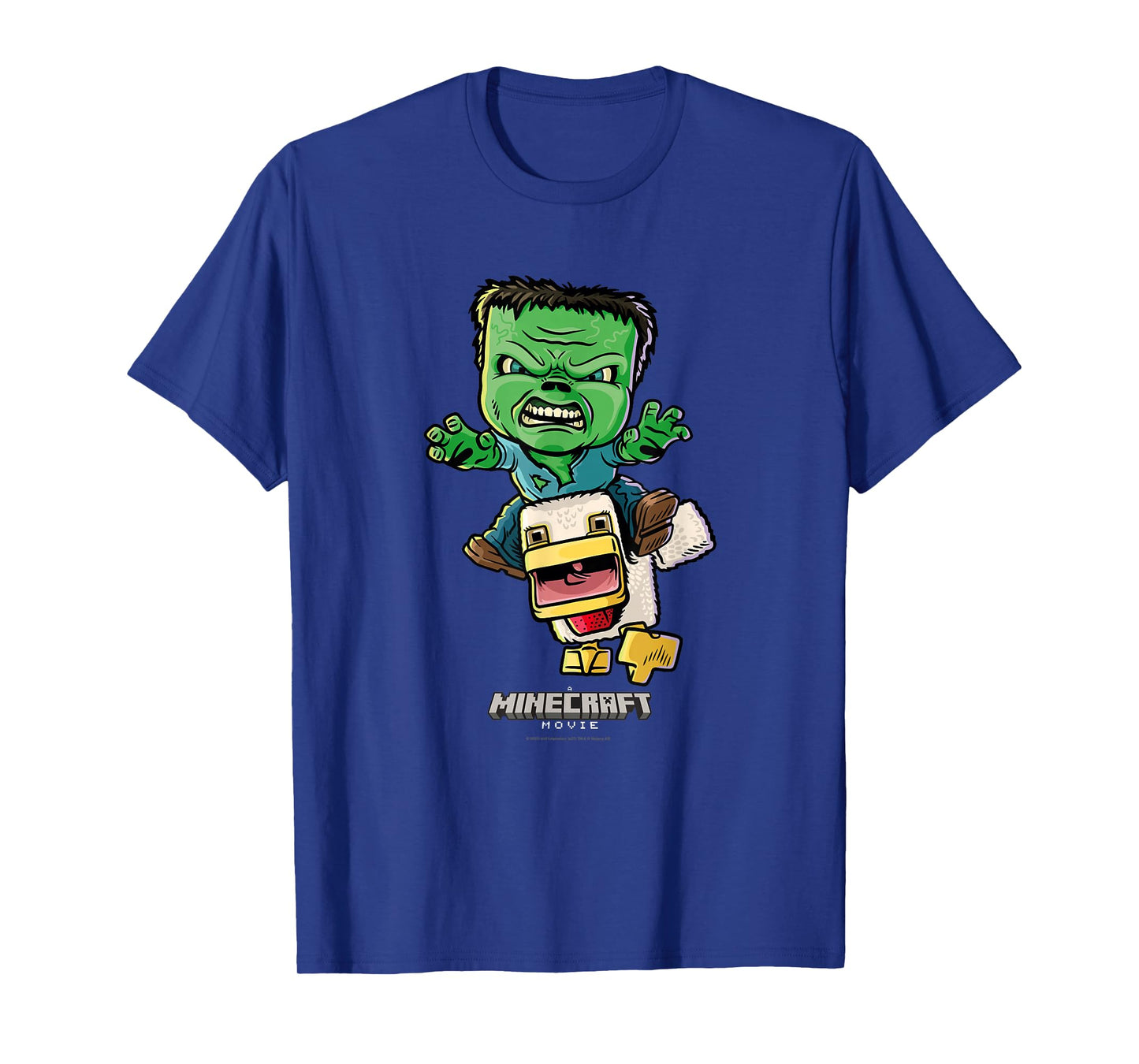 A Minecraft Movie Chicken Jockey Baby Zombie Animated T-Shirt