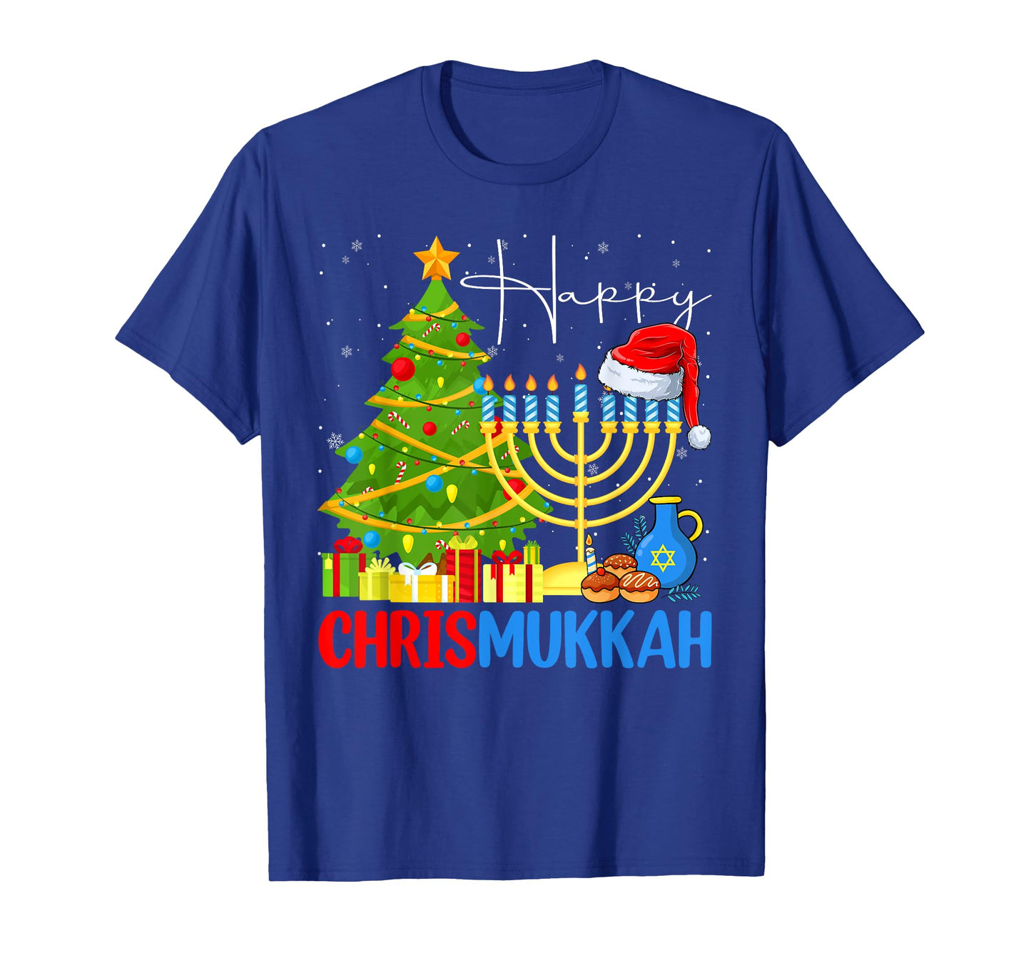 Happy Chrismukkah Merry Christmas Happy Chanukah Jewish T-Shirt