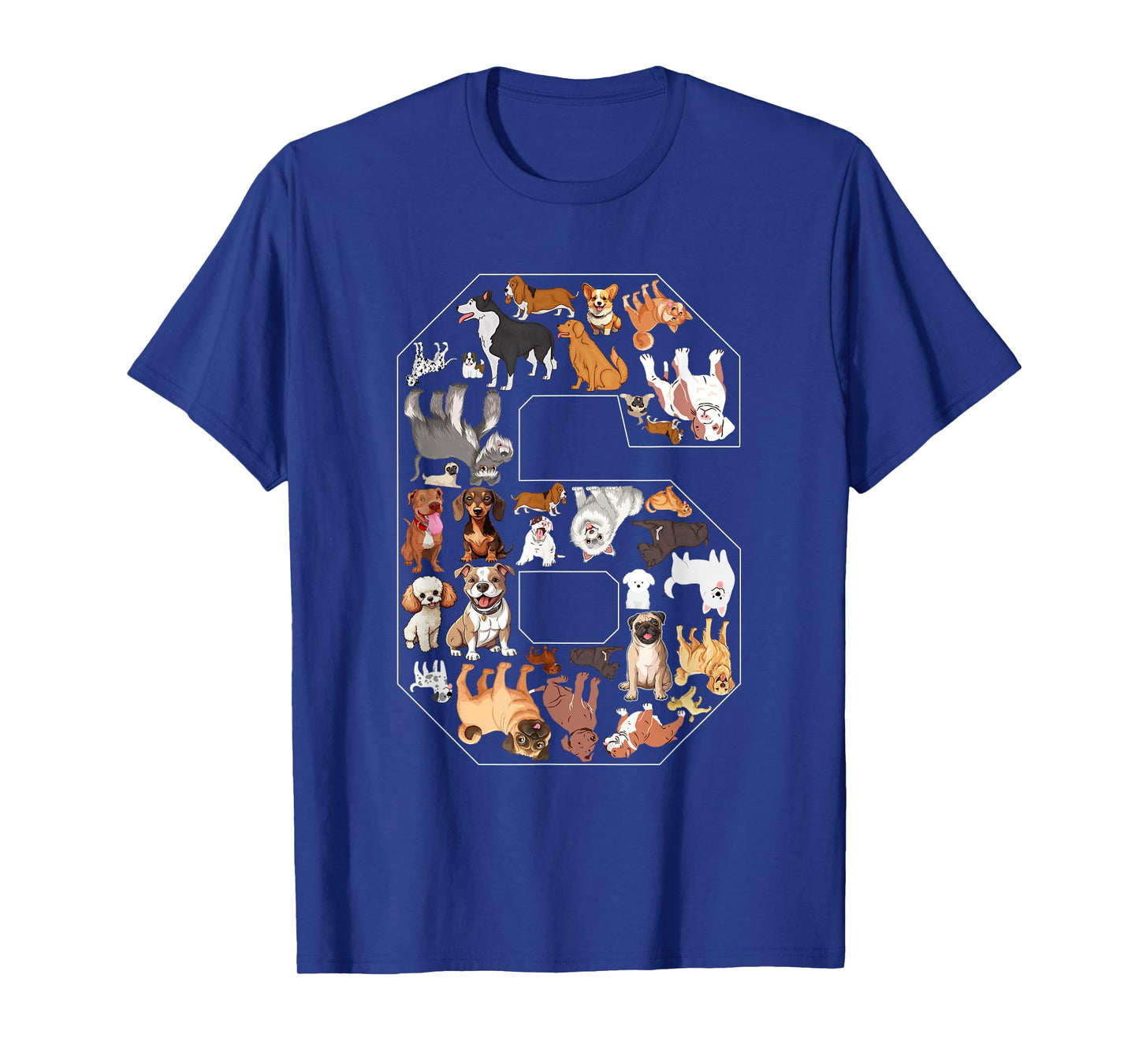 6th Birthday Dog Lovers 6 Year Old Boys Girls Party T-Shirt