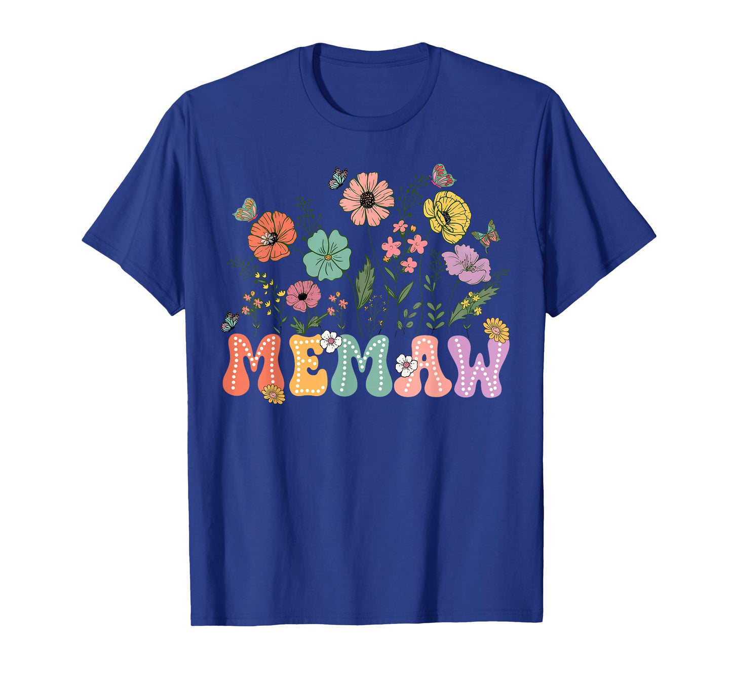 Memaw Mothers Day For Grandma Wildflower Floral Women T-Shirt