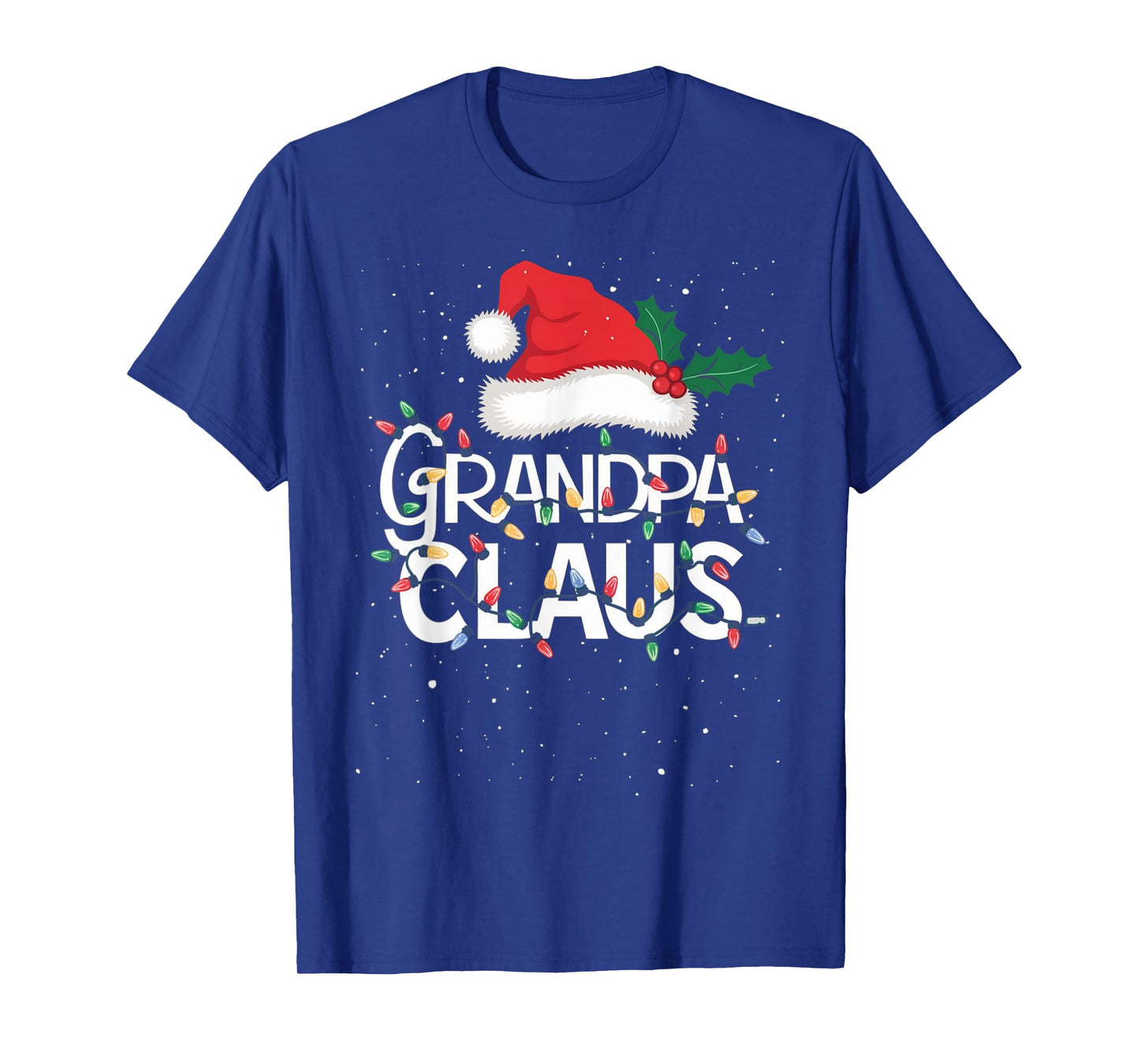 Grandpa Claus Christmas Lights Pajama Family Matching Gifts T-Shirt