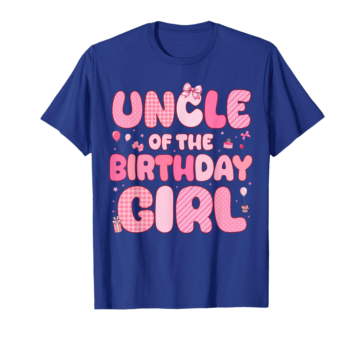 Uncle of The Birthday Girl Pink Coquette Bow Birthday Family T-Shirt