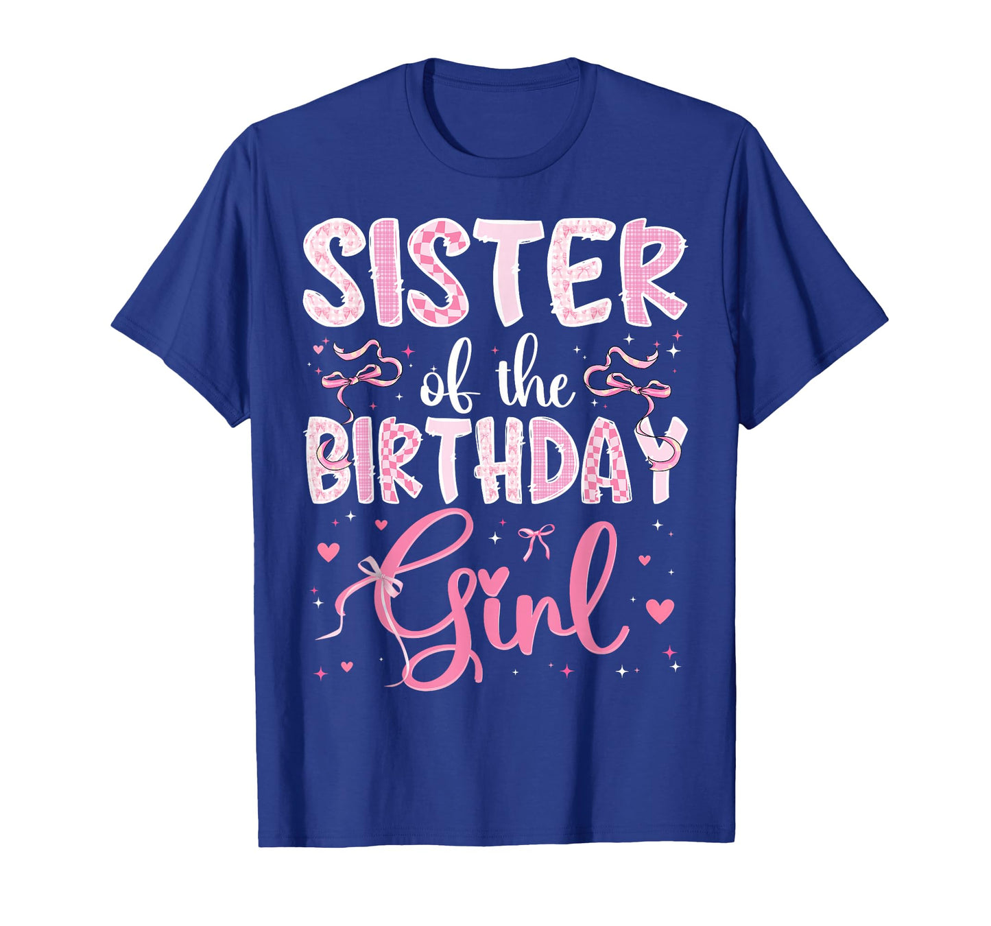 Sister of The Birthday Girl Matching Pink Coquette Bow T-Shirt