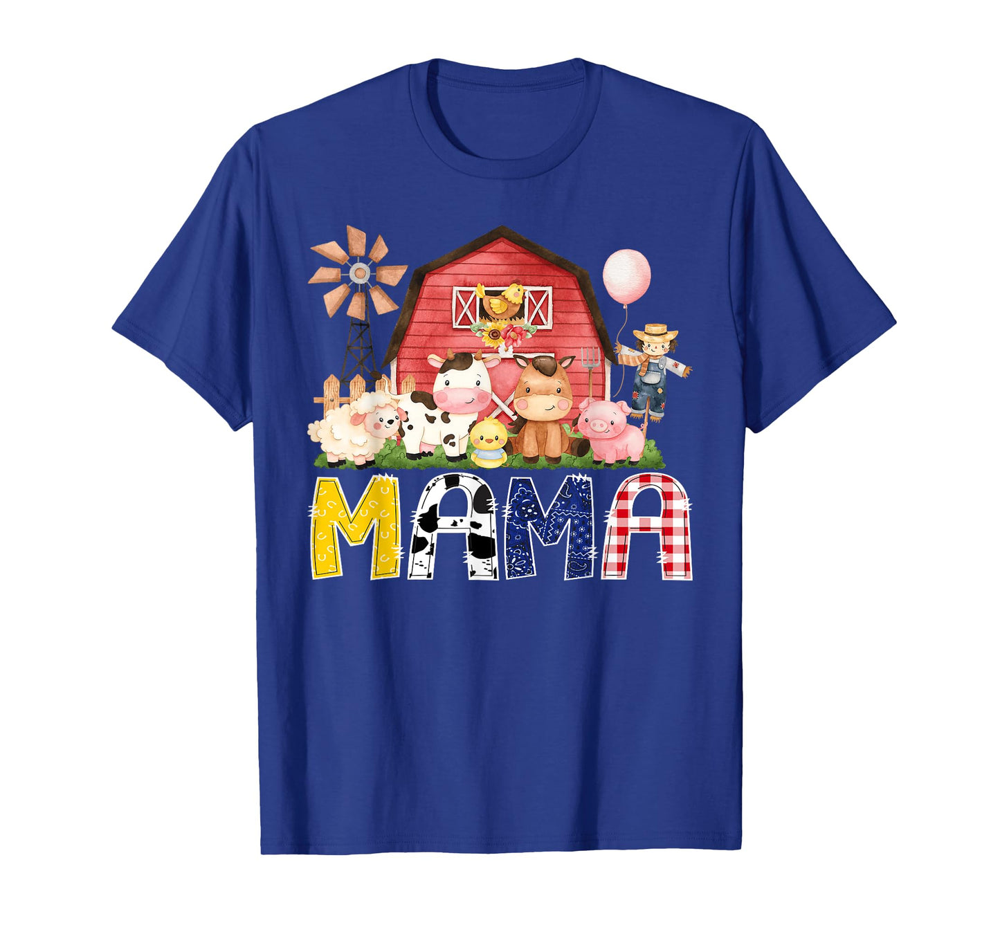 Mama Of The Birthday Boy/Girl/Kids Red Farm Cow T-Shirt