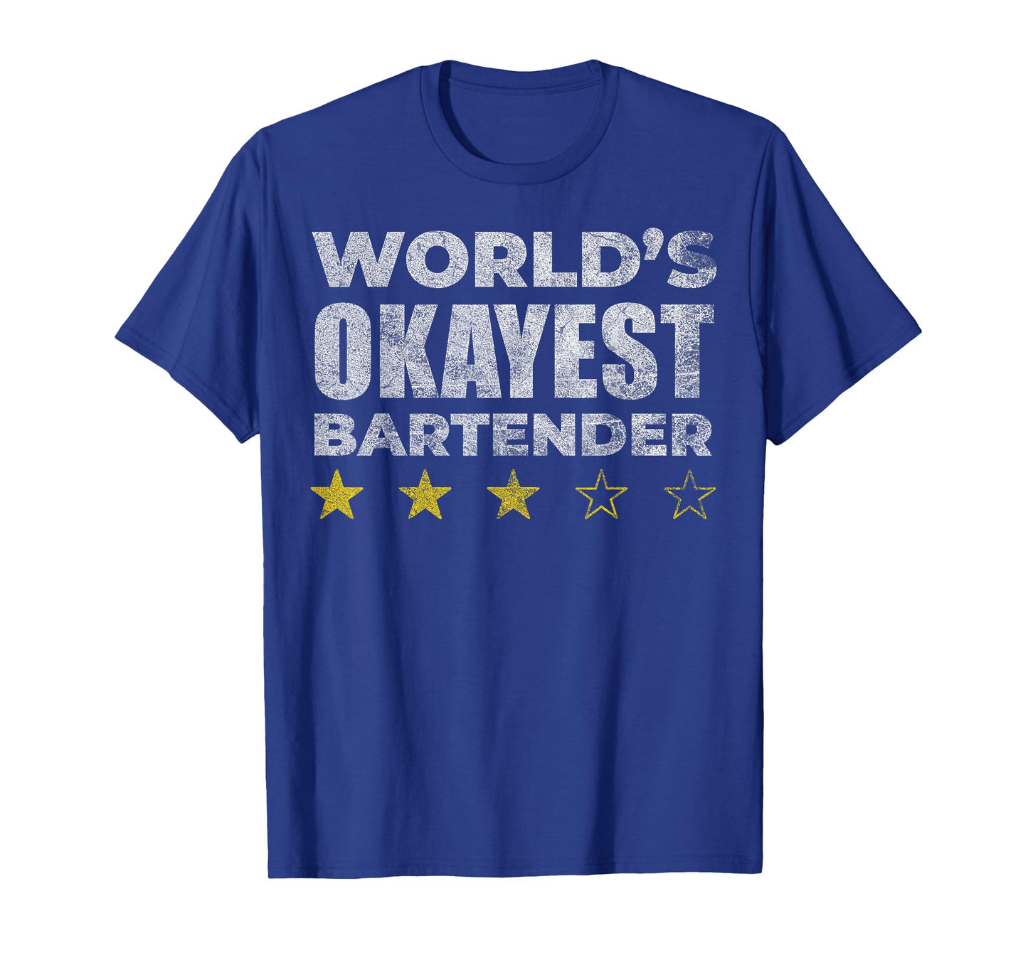 Funny Worlds Okayest Bartender - Vintage Style T-Shirt