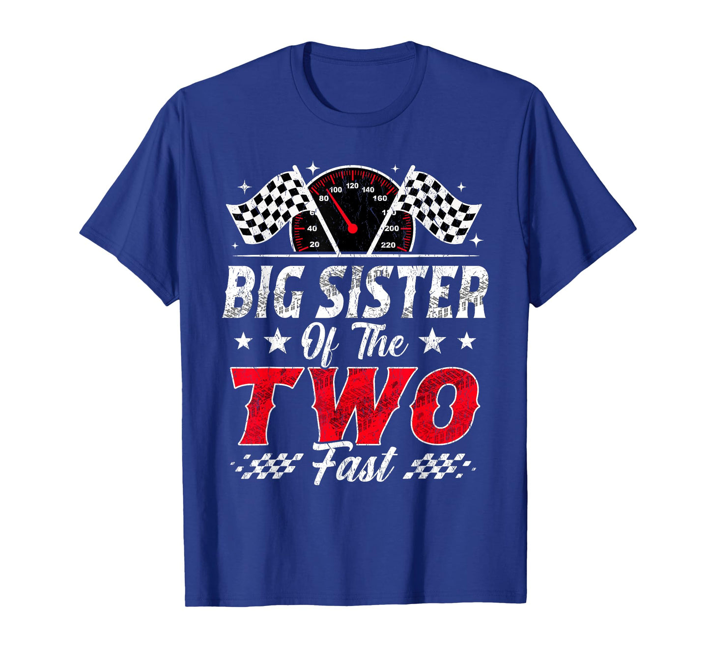 Big Sister of The Two Fast 2nd Birthday Racing Car Family T-Shirt