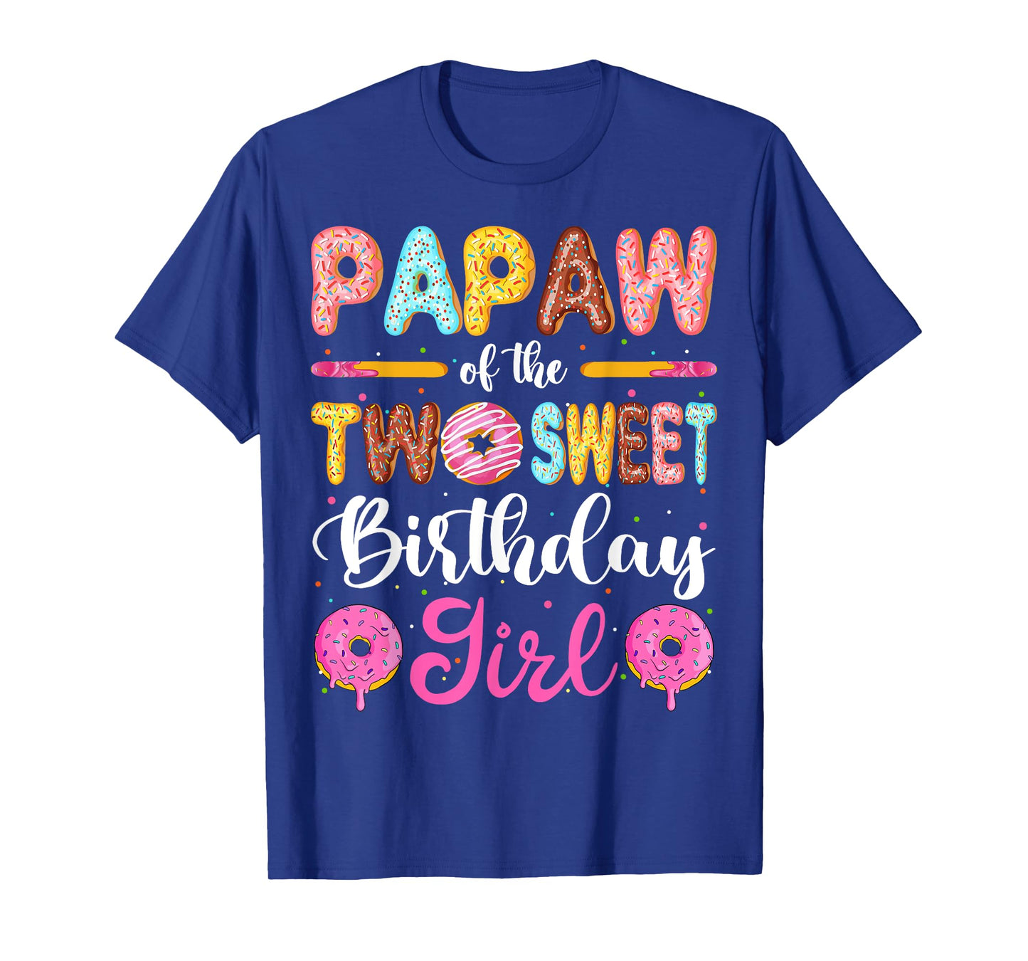 Papaw Of The Two Sweet Birthday Girl Donut 2nd Birthday T-Shirt