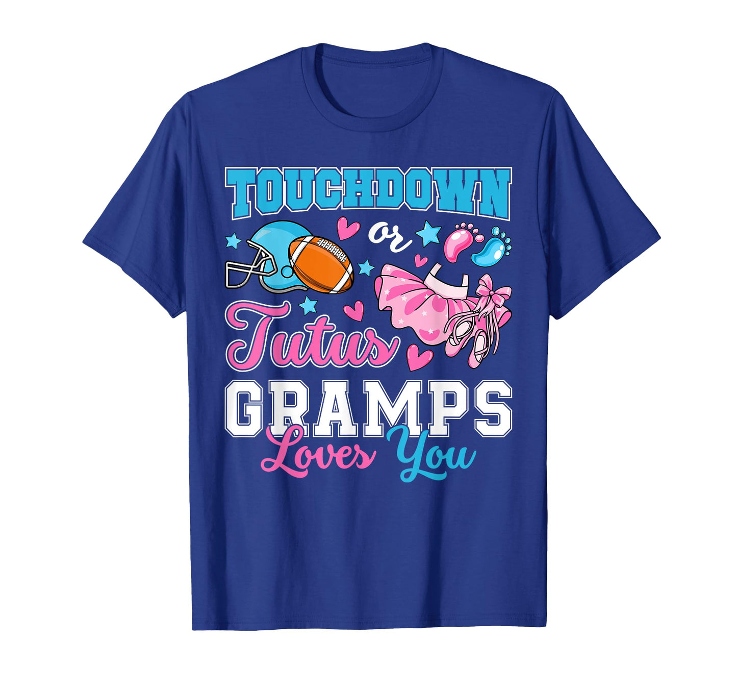 Touchdown or Tutus Gramps Loves You Cute Gender Reveal Baby T-Shirt