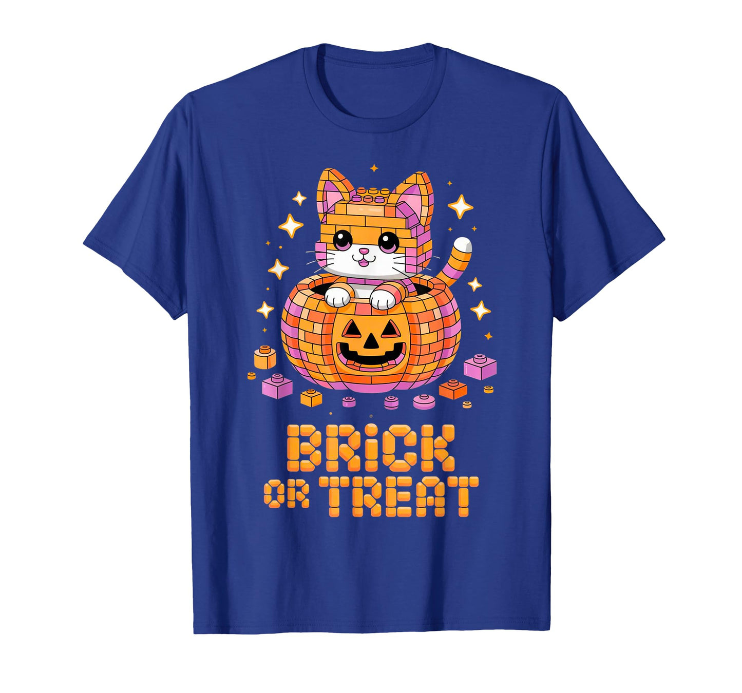 Master Builder Halloween Cat Lover Building Bricks Blocks T-Shirt