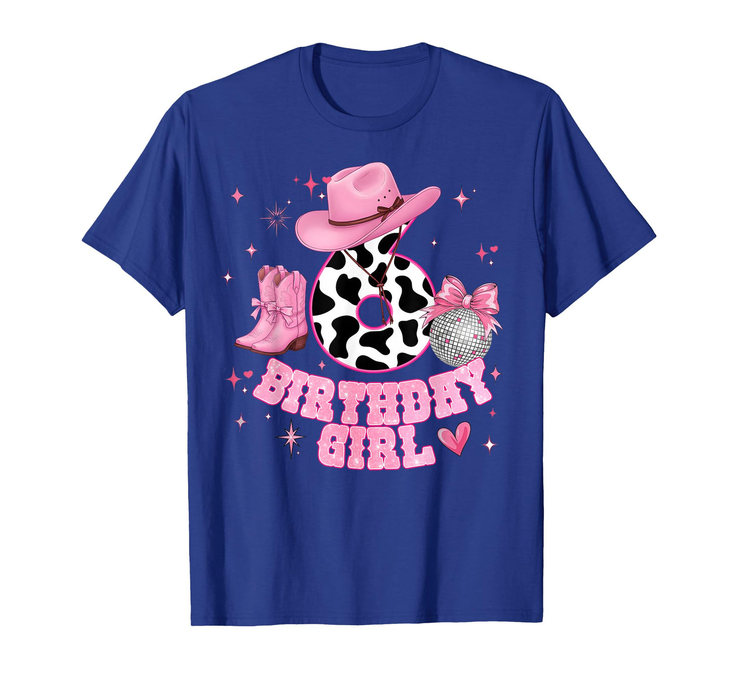 6th Birthday Girl Western Rodeo Cowgirl 6 Year Old Kids T-Shirt
