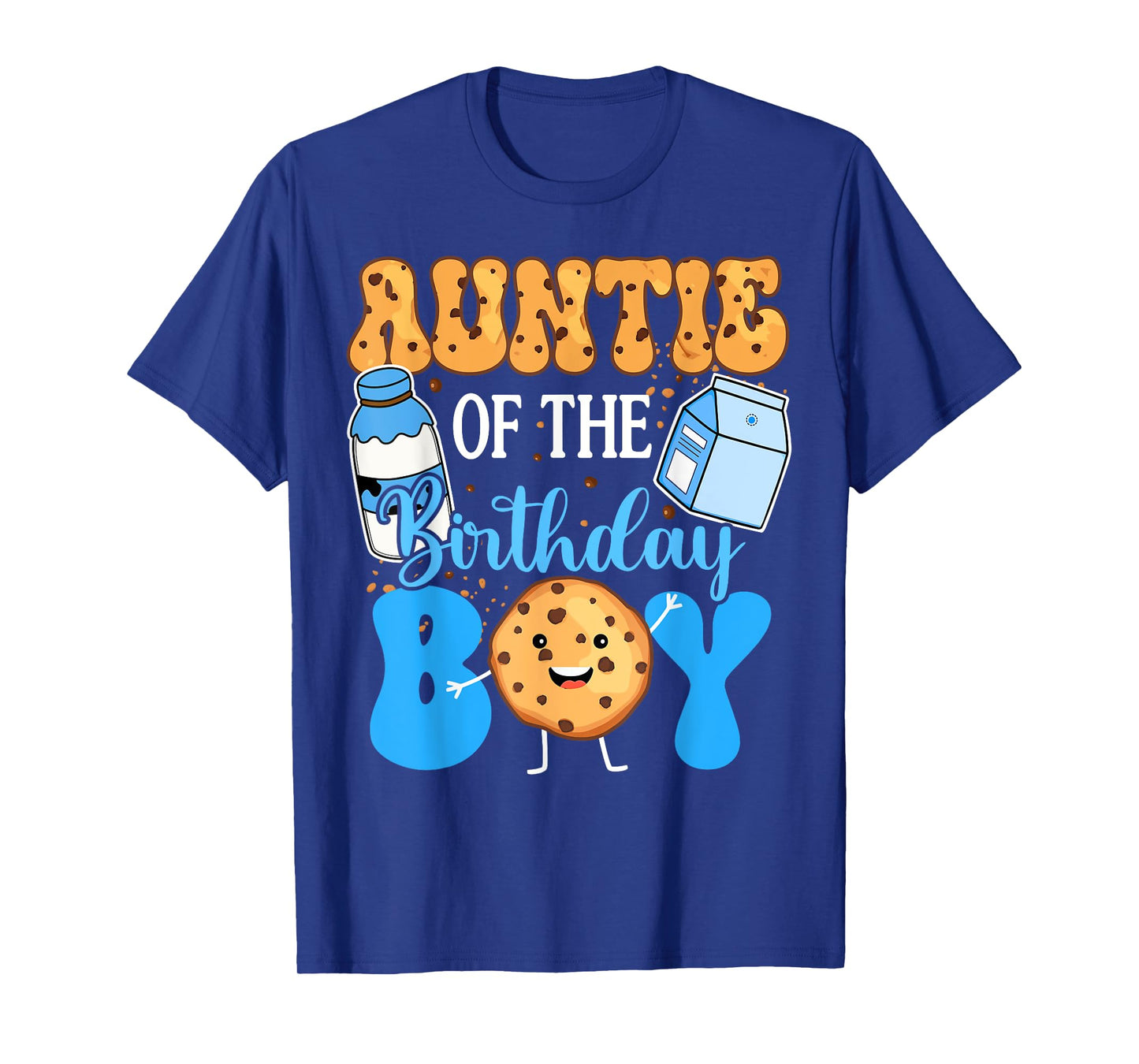 Auntie of the Birthday Boy Milk and Cookies 1st Birthday T-Shirt