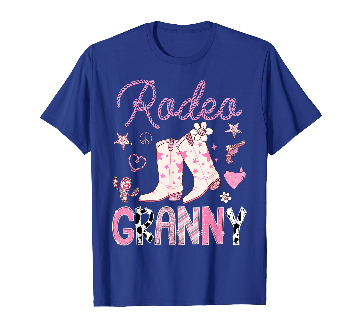 Rodeo Granny Pink Boots Disco CowGirl Birthday Party T-Shirt