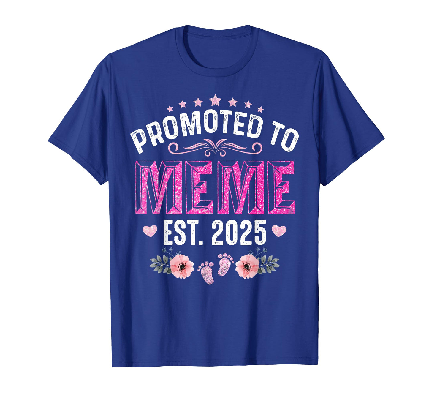 Promoted To Meme Est. 2025 Funny Floral Mother's Day T-Shirt