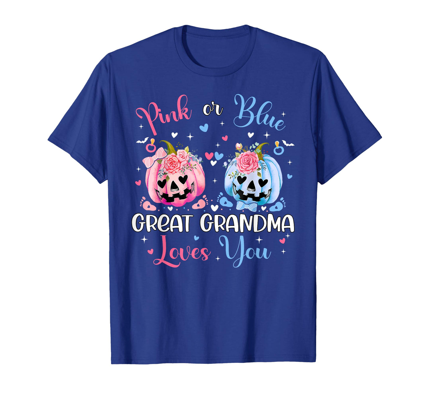 Pink or Blue Great Grandma Loves You Pumpkin Gender Reveal T-Shirt