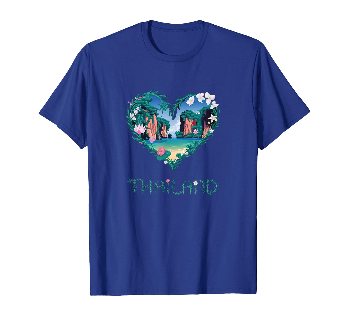 Thailand Floral Heart - Tropical Island Lovers' Souvenir T-Shirt