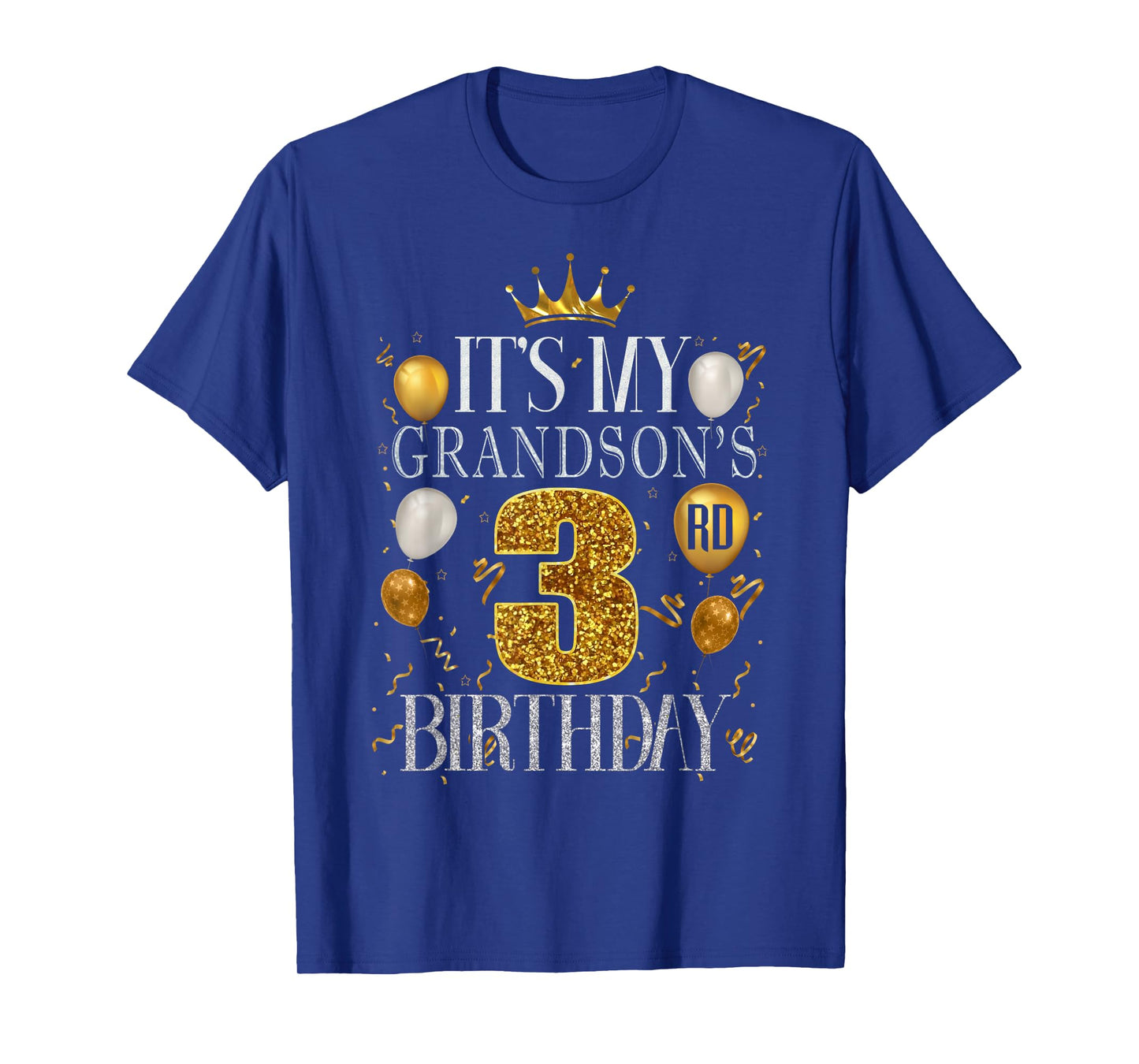 It's My Grandson's 3rd Birthday Happy Birthday 3 Years Old T-Shirt