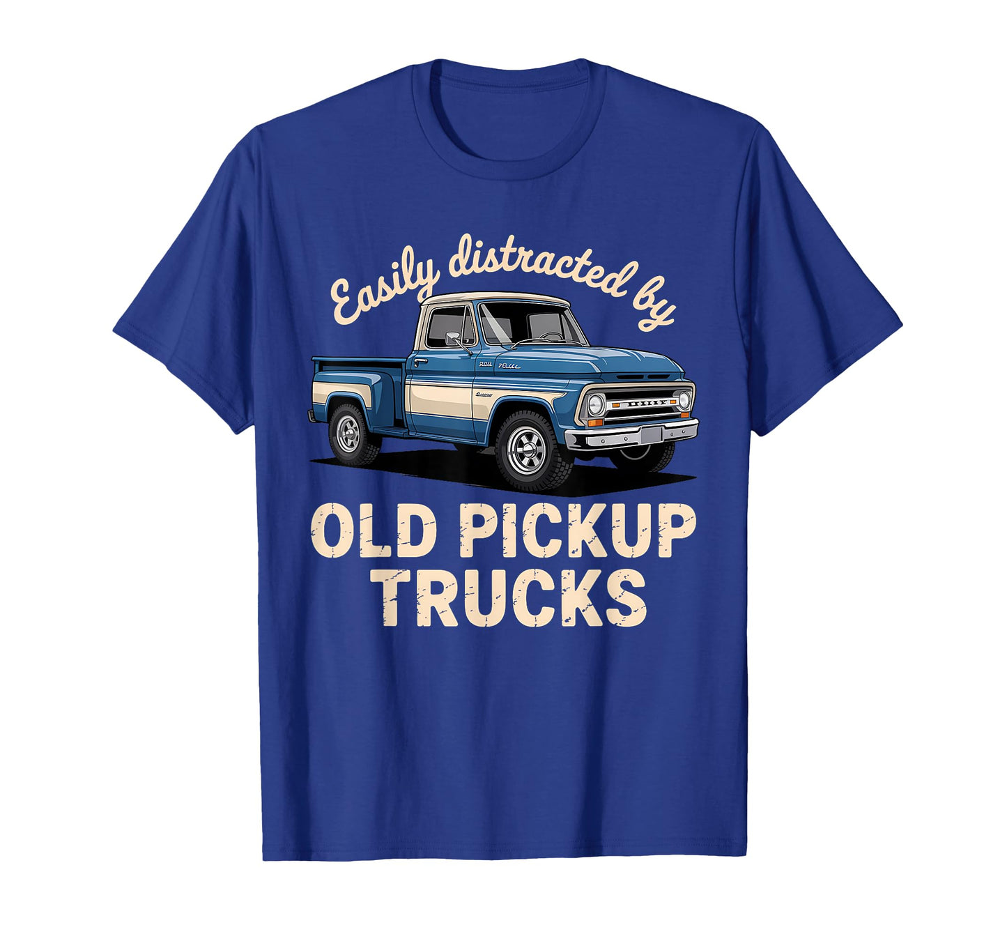 Easily Distracted by Old Pickup Trucks Vintage Trucker Men T-Shirt