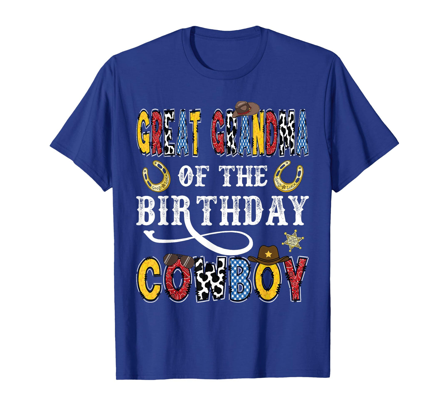 Great Grandma of The Birthday Cowboy Western Rodeo Grandma T-Shirt