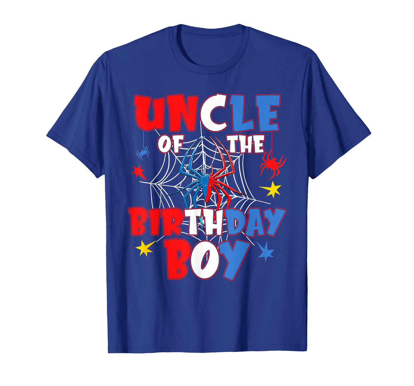 Uncle Of The Birthday Boy Shirt Matching Family Spider Web T-Shirt