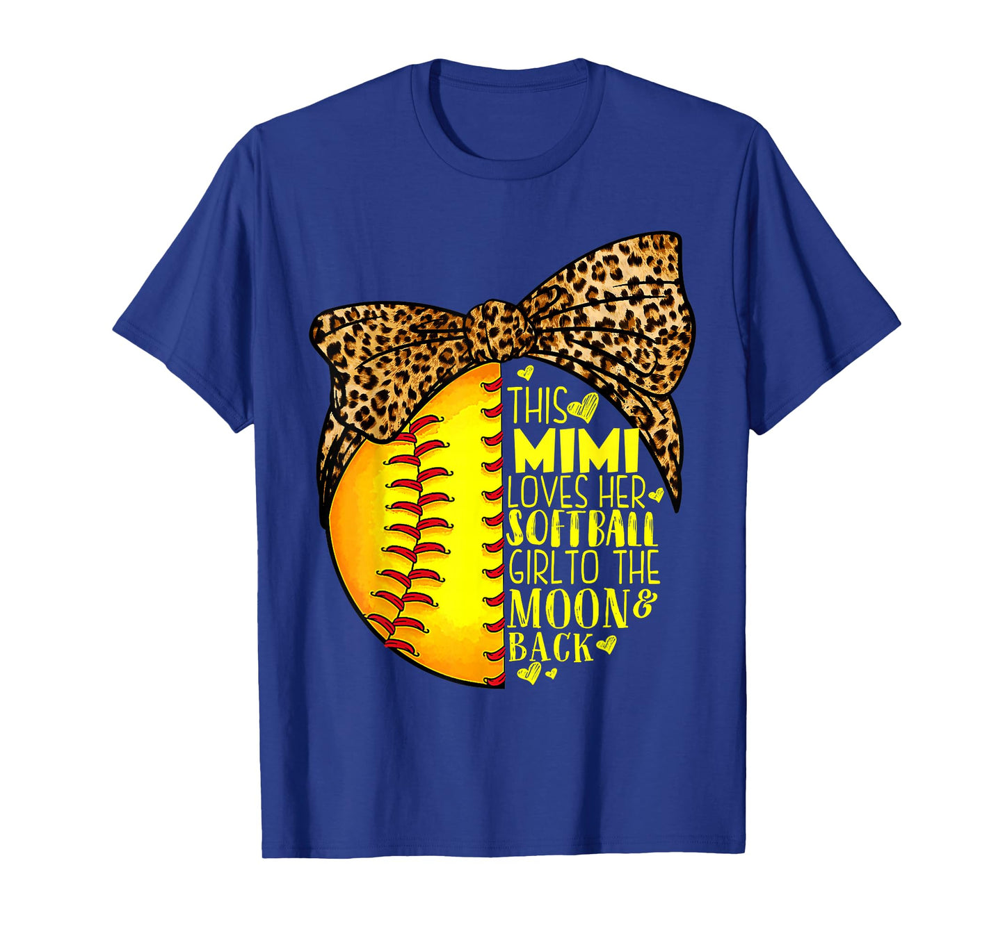 This Mimi Loves Her Softball Girl Mother'S Day Leopard T-Shirt