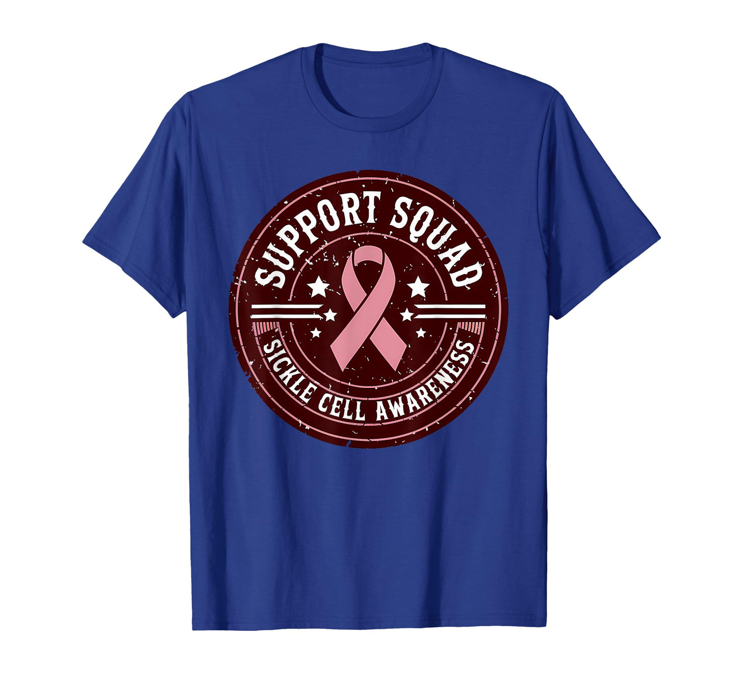 Support Squad Sickle Cell Awareness Burgundy Ribbon T-Shirt