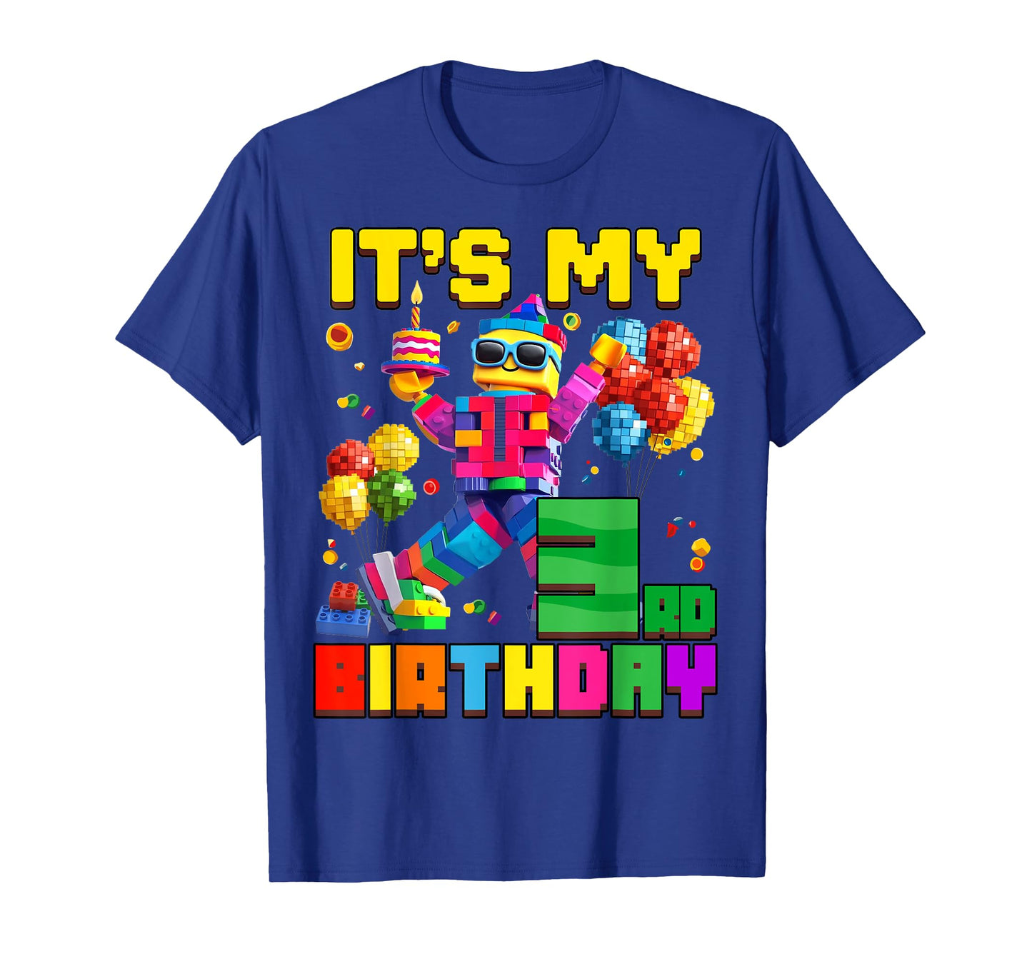 Its My 3rd Third Birthday Building Brick 3 Years Old Boys T-Shirt