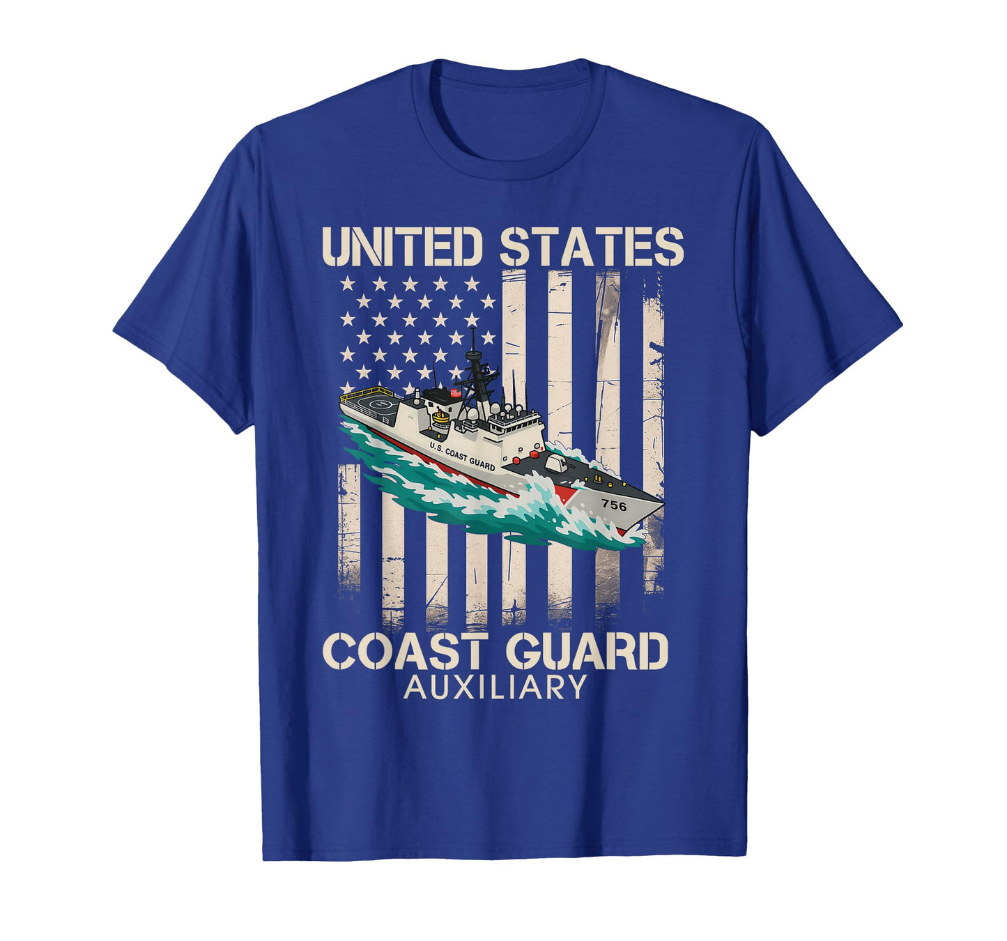 Patriotic US Coast Guard Auxiliary USCG USA Flag Veterans T-Shirt