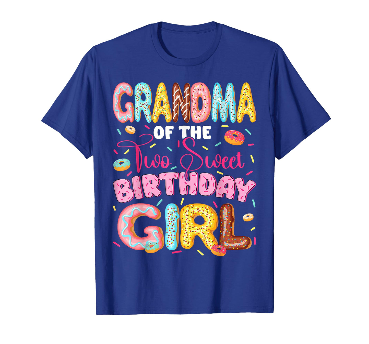 Grandma Of The Two Sweet 2Nd Birthday Girl Donut Lover T-Shirt