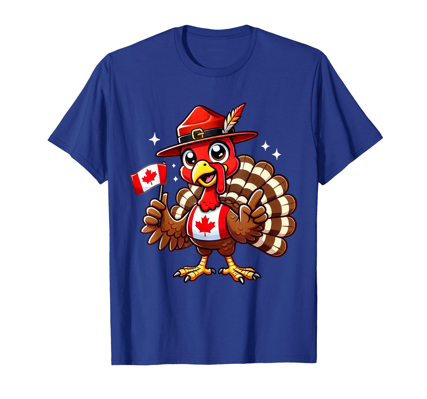 Funny Turkey Graphic Canada Flag Happy Canadian Thanksgiving T-Shirt