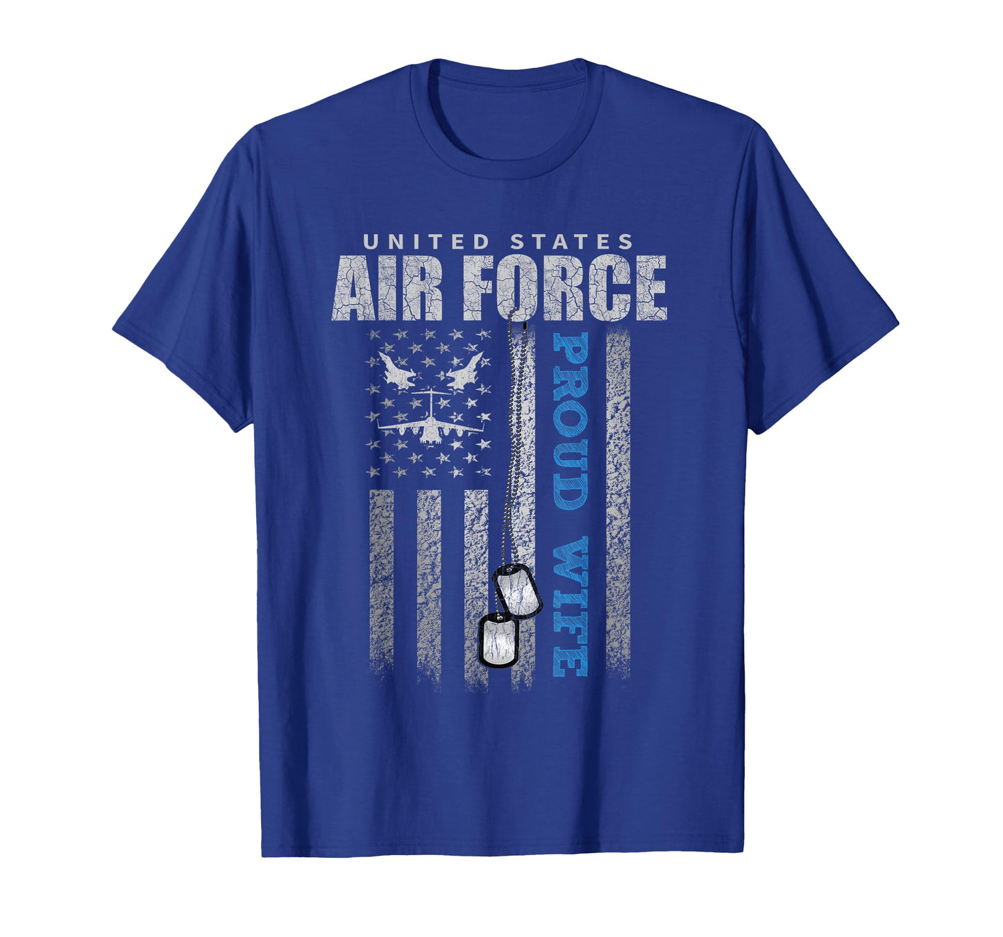 Proud Air Force Wife USA Flag T-Shirt