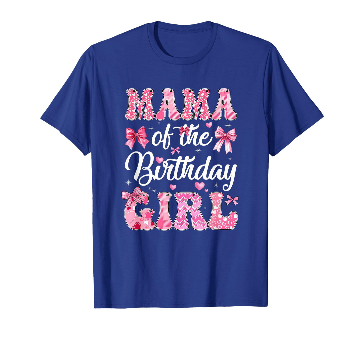 Mama Of The Birthday Girl Family Pink Coquette Bow T-Shirt