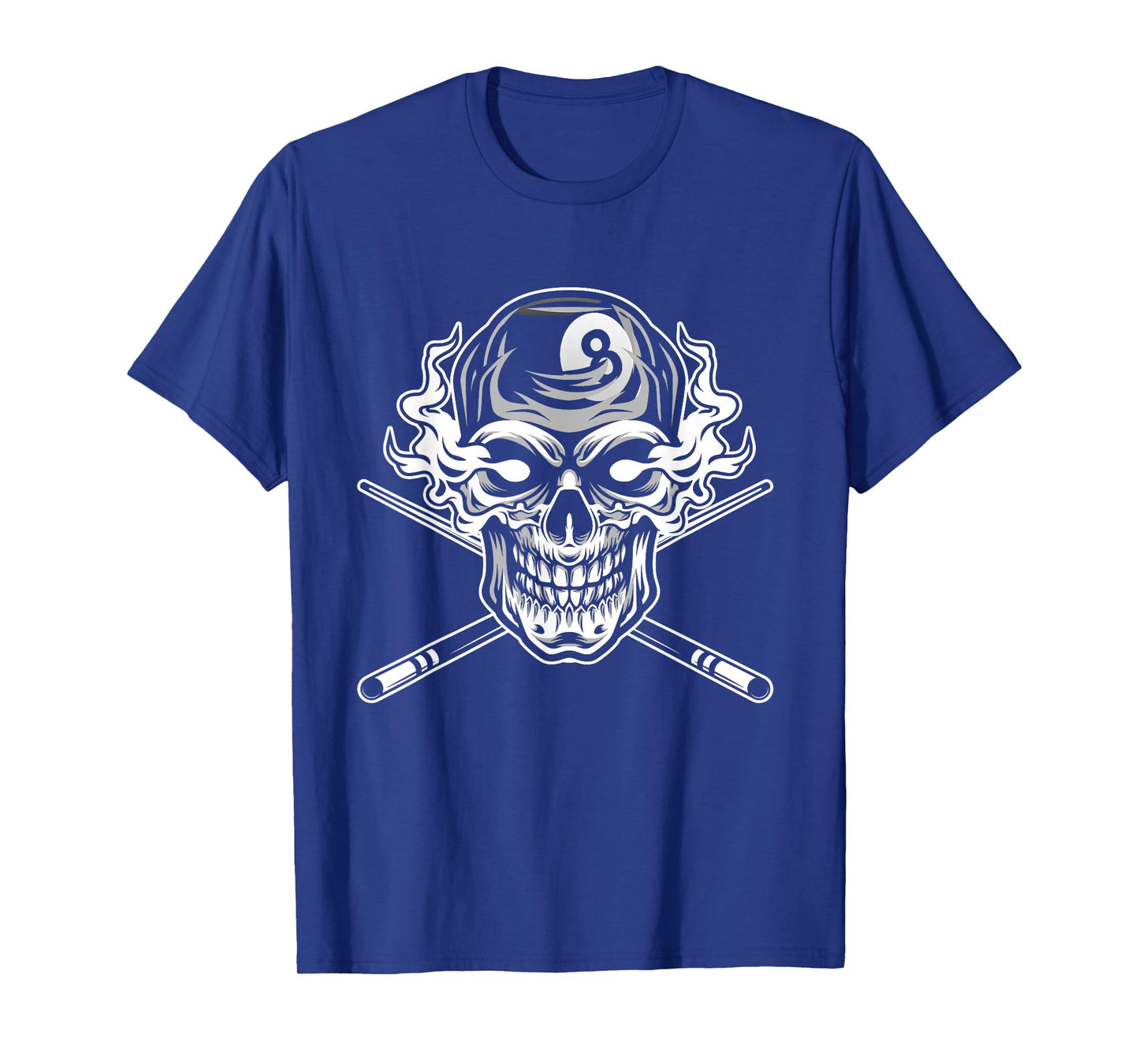 Skull Billiards Snooker Billiard 8 Ball Player Cue Sports T-Shirt