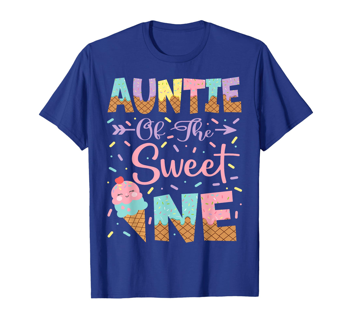Auntie Of The Sweet One Ice Cream 1St Birthday Girl T-Shirt
