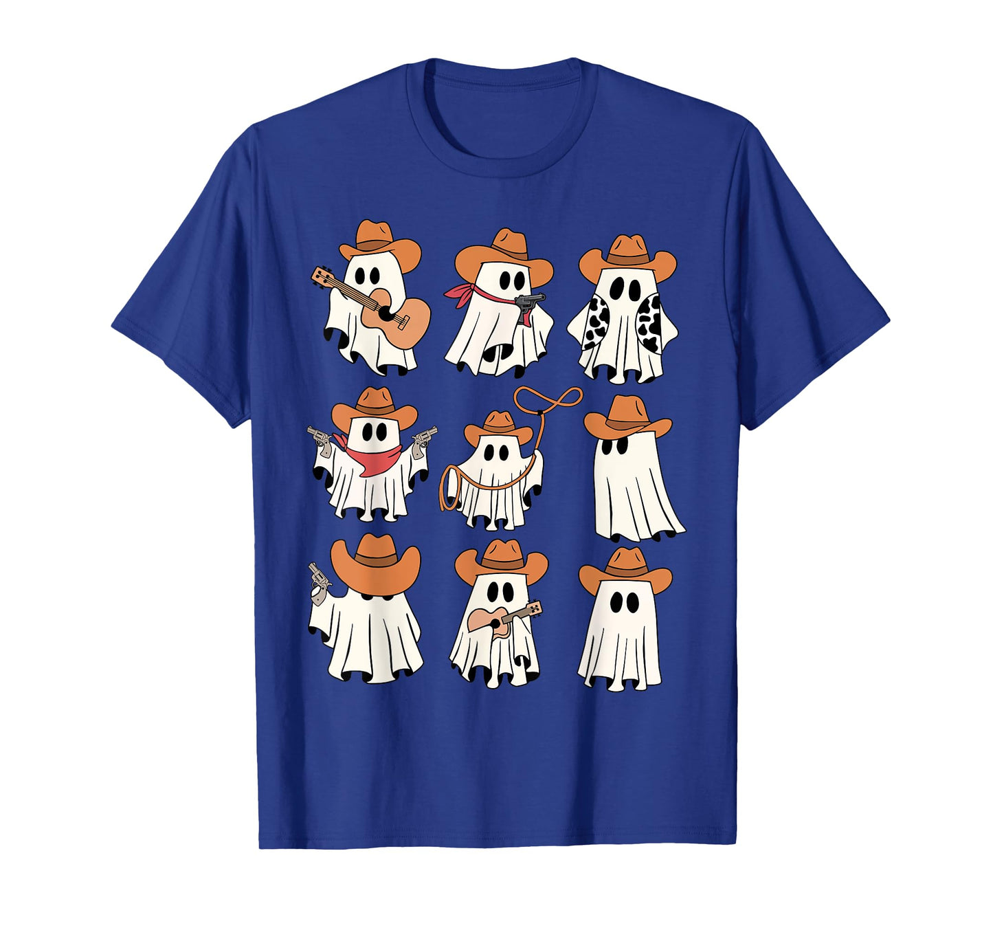 Retro Western Halloween Cowboy Ghost Collage Spooky Season T-Shirt