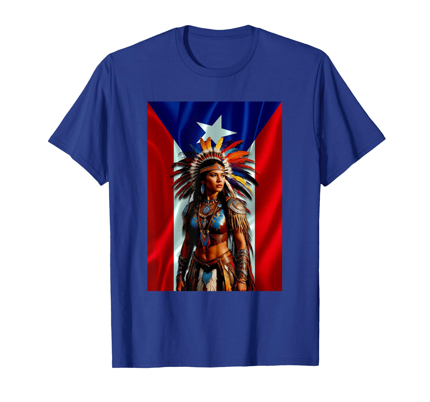 Boricua Taino Woman Puerto Rico Flag Hispanic Heritage Month T-Shirt