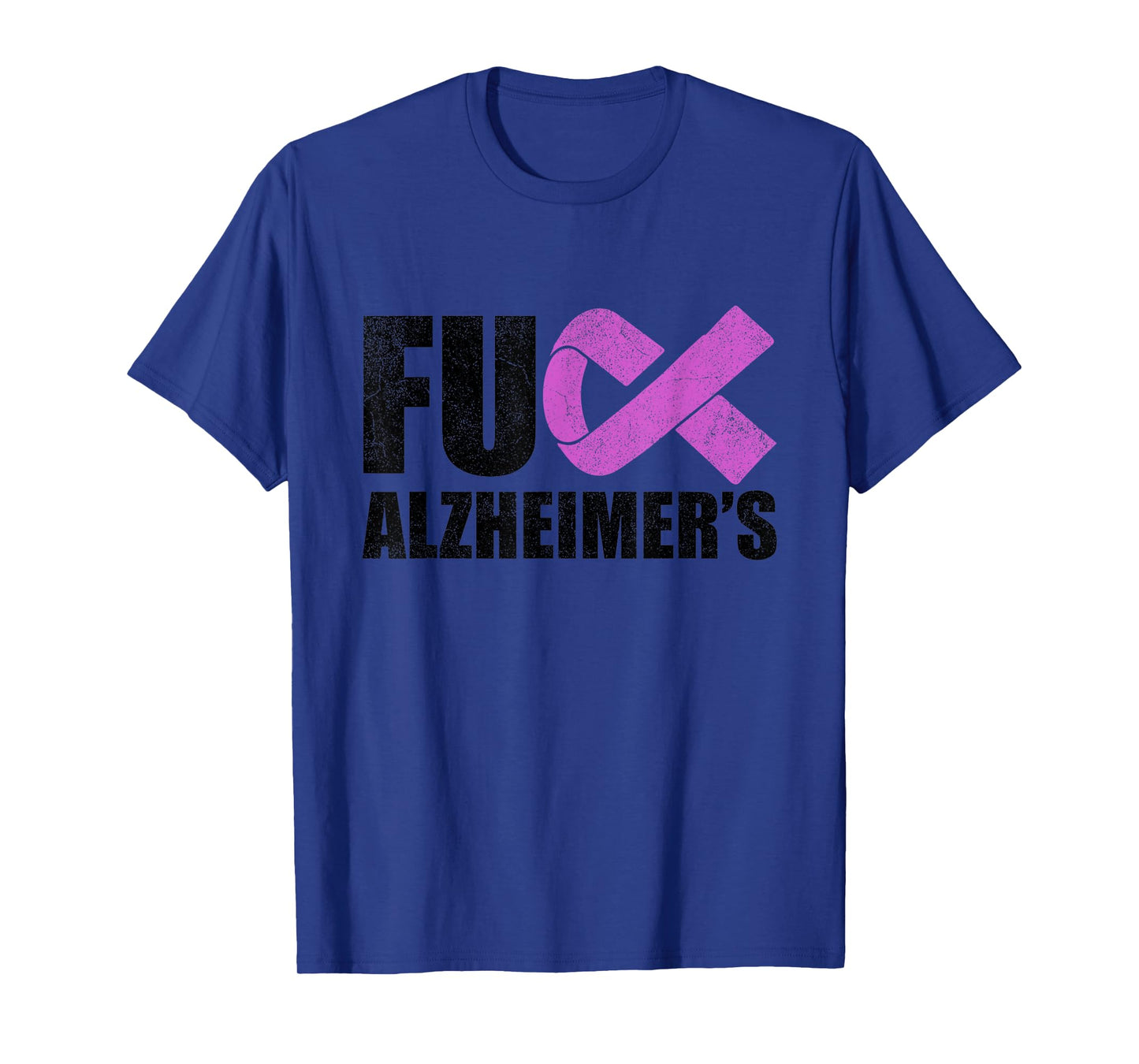 Vintage Ribbon Fuck Alzheimer’s Dementia Alzheimers Purple T-Shirt