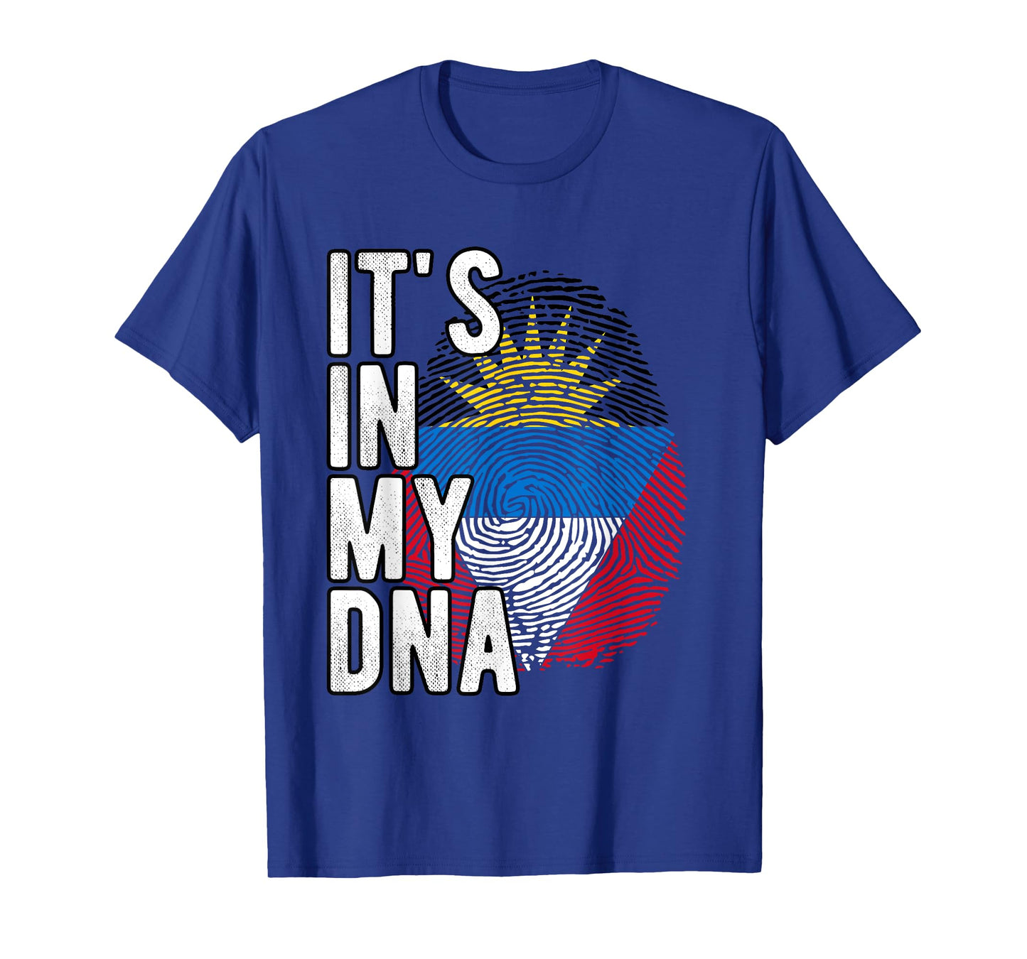 Funny it's in my DNA Antigua and Barbuda flag Fingerprint T-Shirt
