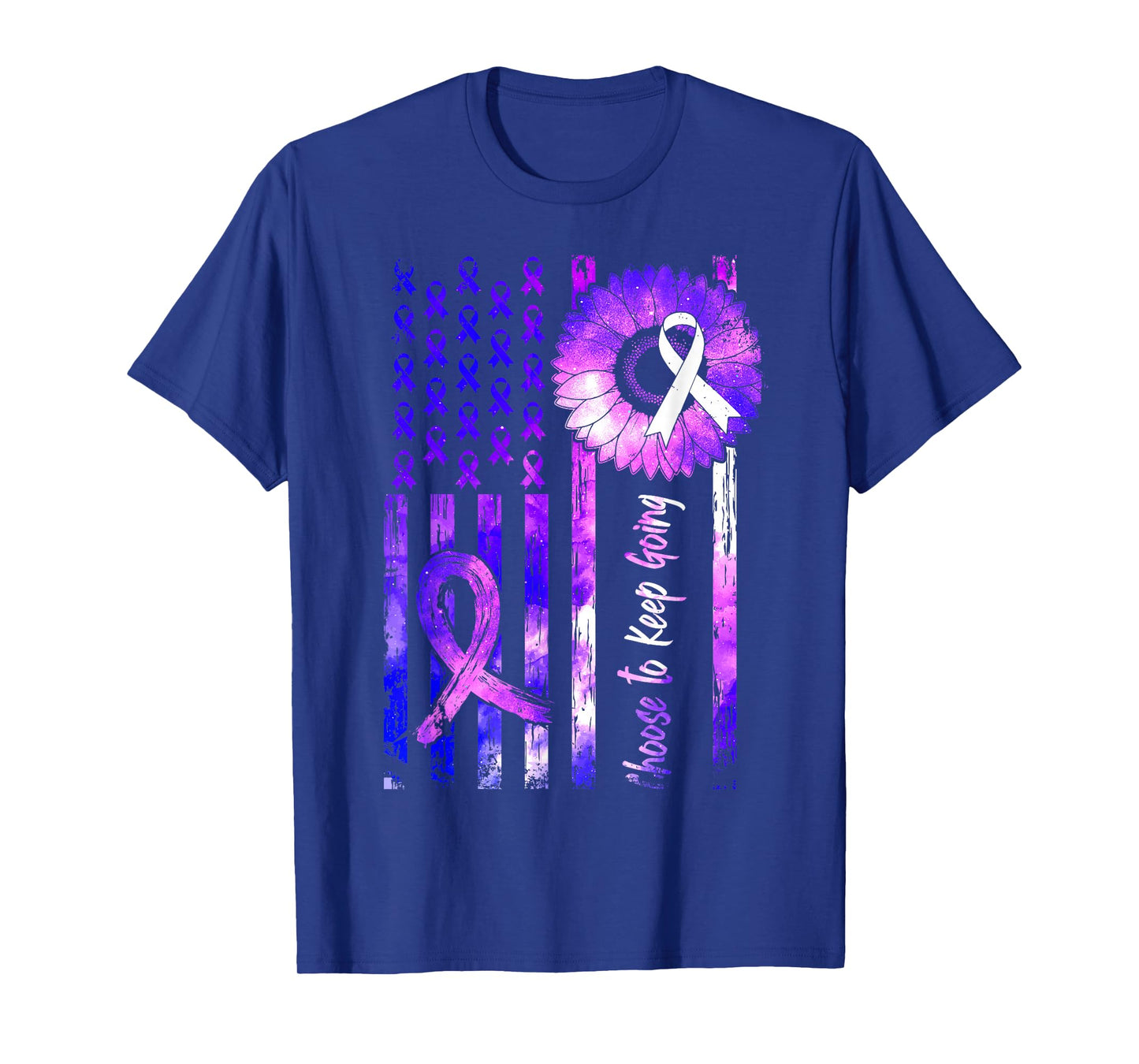 Choose to Keep Going Suicide Prevention Awareness USA Flag T-Shirt